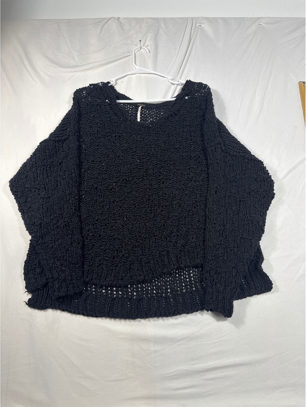 Free People Black Chunky Knit Sweater Size S/M